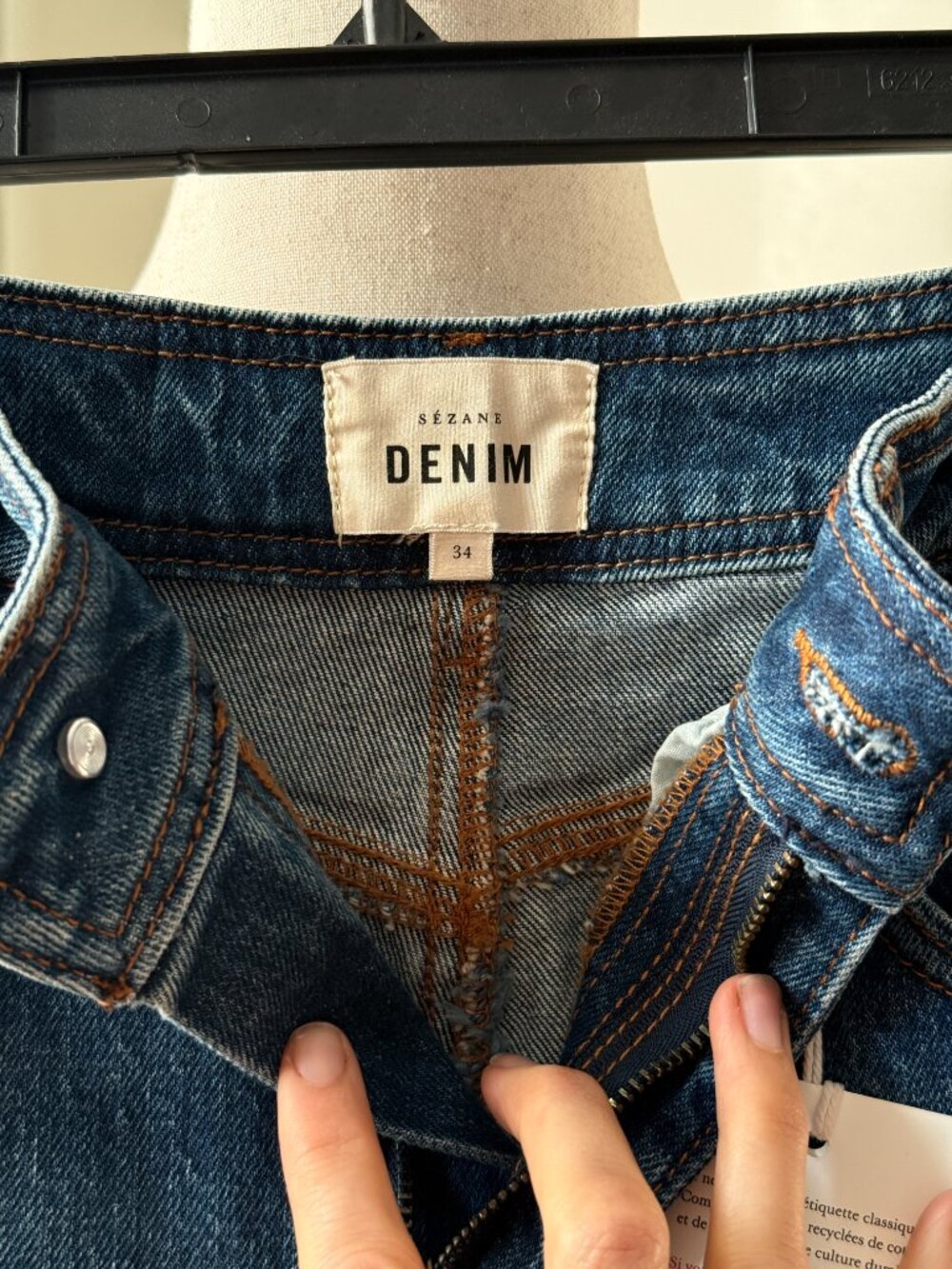 Sézane Le Crop Wide Leg Jeans Size 34 NWT High Rise Cropped Blue Denim 7/8 - Picture 4 of 9